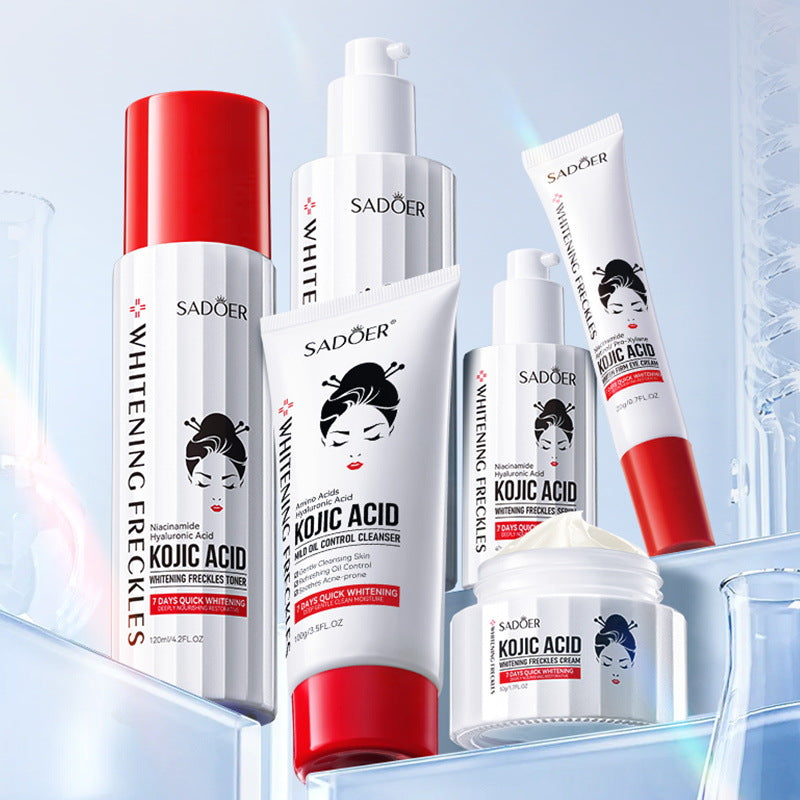 SADOER Moisturizing Anti Wrinkle Whitening Spot Removing and Kojic Acid Six-Piece Skin Care Set