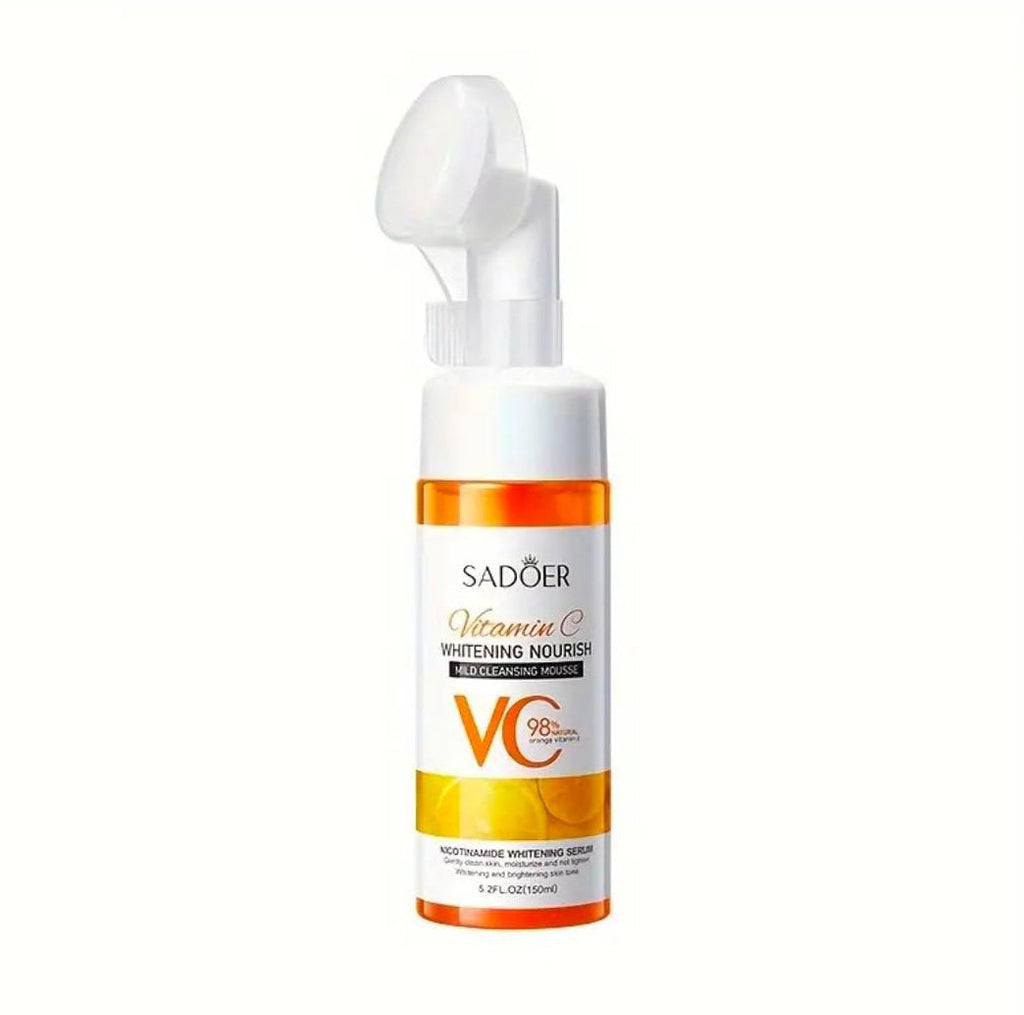 SADOER Vitamin C Cleansing Mousse with Soft Brush – 150ml