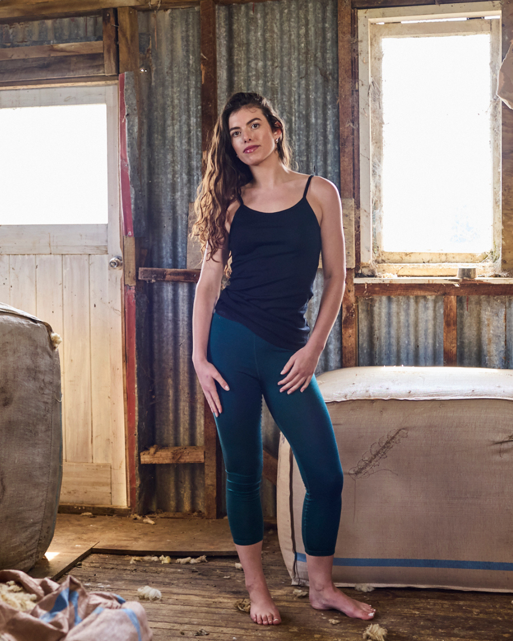 Women's Base Pant - 100% Merino Wool, Pine Green