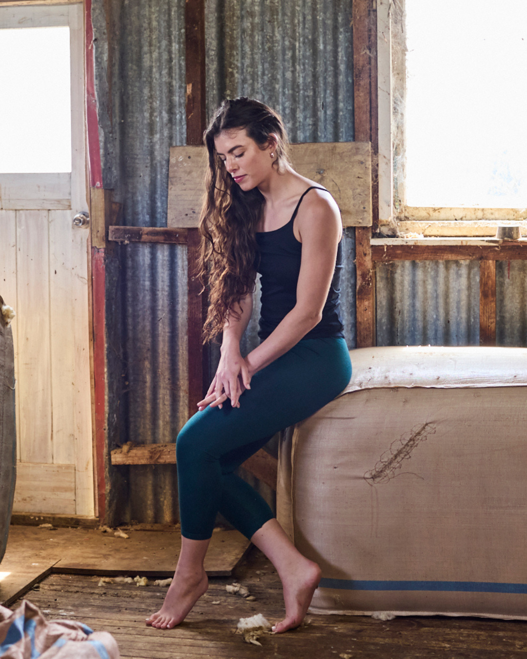 Women's Base Pant - 100% Merino Wool, Pine Green