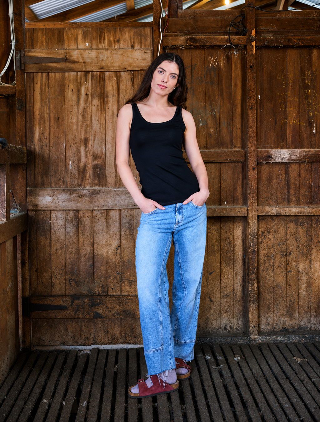Women's Scoop Neck Tank Top - 100% Merino Wool, Black