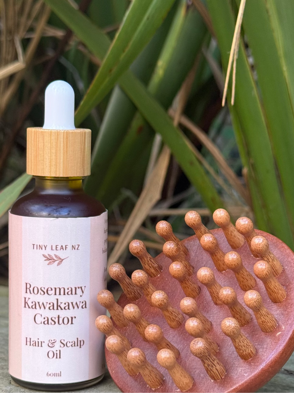 Rosemary + Kawakawa Hair Ritual Bundle | Hair & Scalp Oil + Scalp Massage Brush